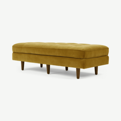 An Image of Scott Ottoman Bench, Gold Cotton Velvet