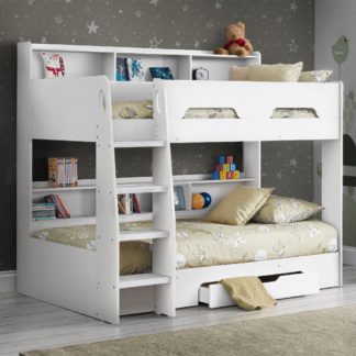 An Image of Orion White Wooden Storage Bunk Bed Frame Only - 3ft Single