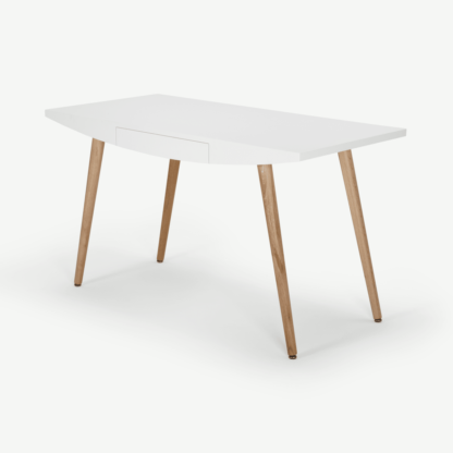 An Image of Camber Desk, White and Oak