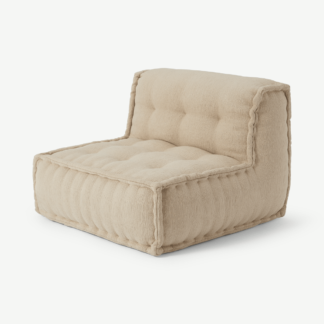 An Image of Sully Modular Large Floor Cushion, Oatmeal Cotton Slub