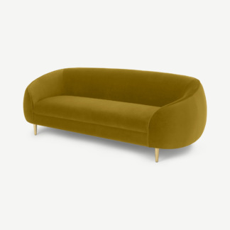 An Image of Trudy 3 Seater Sofa, Vintage Gold Velvet