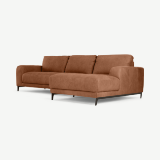 An Image of Luciano Right Hand Facing Corner Sofa, Texas Tan Leather