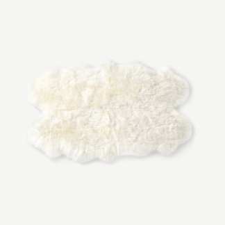 An Image of Helgar Quad Sheepskin Rug 105 x 170cm, Ivory