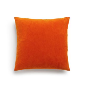 An Image of Habitat Matte Velour Plain Cushion - Burnt Orange - 43x43cm