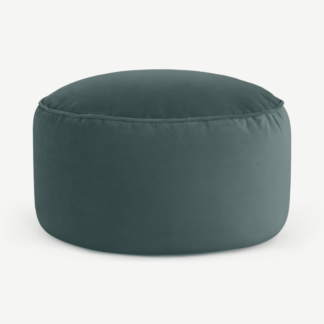 An Image of Lux Floor Cushion, Marine Green Velvet