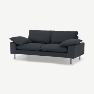 An Image of Fallyn Large 2 Seater Sofa, Nubuck Carbon Leather