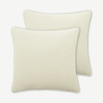 An Image of Julius Set of 2 Velvet Cushions, 59 x 59cm, Pale Taupe