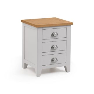 An Image of Richmond Grey and Oak 3 Drawer Wooden Bedside Table