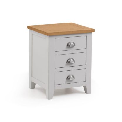 An Image of Richmond Grey and Oak 3 Drawer Wooden Bedside Table