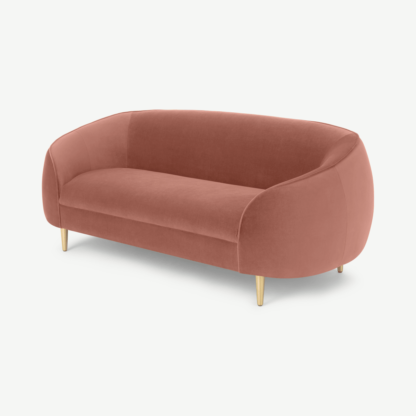 An Image of Trudy 2 Seater Sofa, Blush Pink Velvet