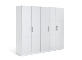 An Image of Habitat Munich 5 Door Framed Wardrobe - White