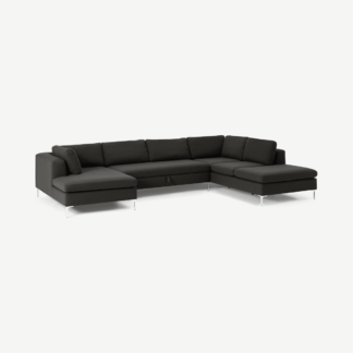 An Image of Monterosso Right Hand Facing Horseshoe Corner Sofa Bed, Oyster Grey