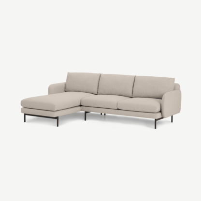 An Image of Miro Left Hand Facing Chaise End Corner Sofa, Oat Weave