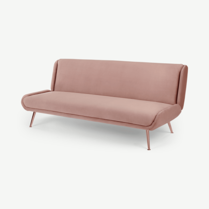 An Image of Moby Click Clack Sofa Bed, Vintage Pink Velvet