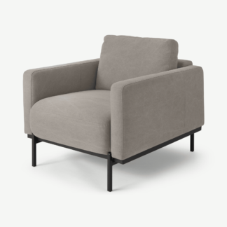 An Image of Jarrod Armchair, Washed Grey Cotton