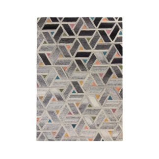 An Image of River Geometric Rug Black, White and Yellow