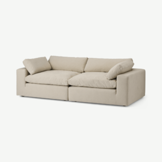 An Image of Samona 3 Seater Sofa, Natural Cotton & Linen Mix