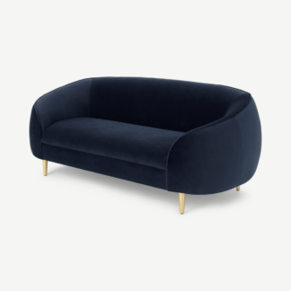 An Image of Trudy 2 Seater Sofa, Royal Blue Velvet