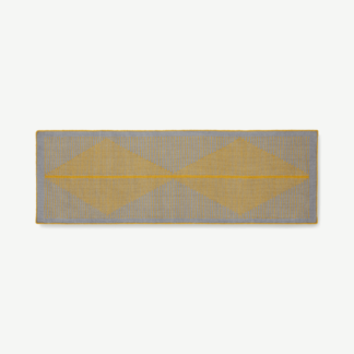 An Image of Camden Wool Runner 66 x 200cm, Grey and Mustard