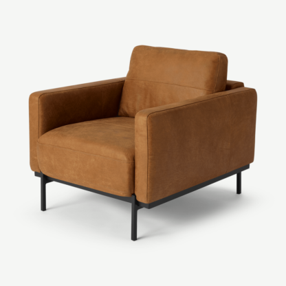 An Image of Jarrod Armchair, Outback Tan Leather