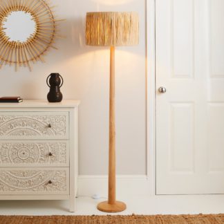 An Image of Ruolan Raffia Floor Lamp Natural