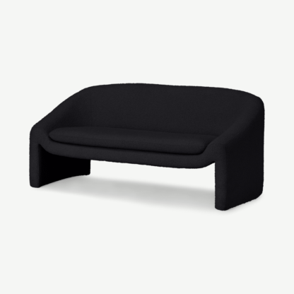 An Image of Shona 2 Seater Sofa, Black Boucle