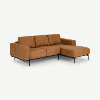 An Image of Jarrod Right Hand Facing Chaise End Corner Sofa, Outback Tan Leather