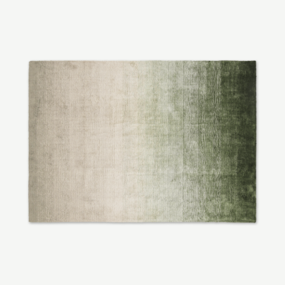 An Image of Tazim Graded Viscose Rug, Large 160 x 230cm, Moss Green