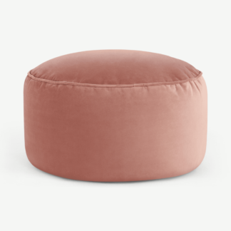 An Image of Lux Velvet floor cushion, Blush Pink Velvet