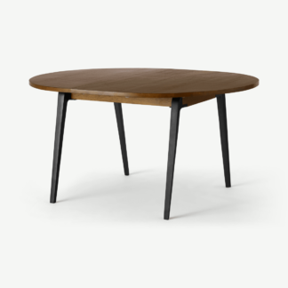 An Image of Lucien 4-6 Seat Round Extending dining table, Dark Mango Wood