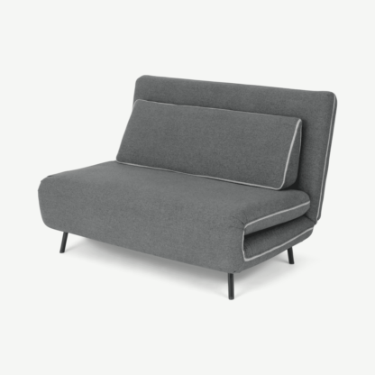 An Image of Kahlo Double Seat Sofa Bed, Salt Grey