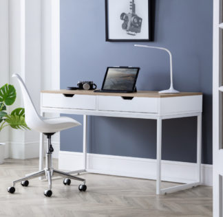An Image of California Oak and White Desk