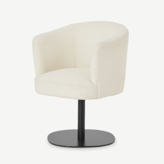 An Image of Revy Office Chair, Whitewash Boucle & Black