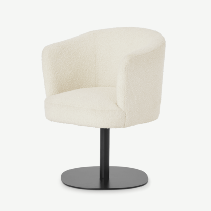 e0ac8245f2a90461ae7511abd46b5a60d8da7247a5645060f58c879a7ef25d7a-1.png An Image of Revy Office Chair, Whitewash Boucle & Black