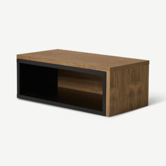 An Image of Hault Nesting Coffee Table, Walnut & Black