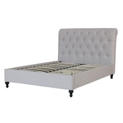An Image of Ginny Scroll Back Double Bed - Natural