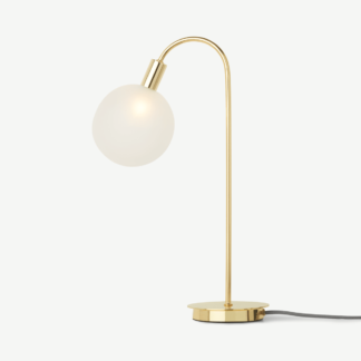 An Image of Boll Table Lamp Tall, Brass & Frosted Glass