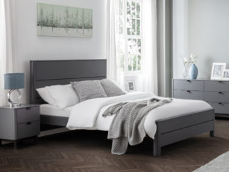 An Image of Chloe Grey Wooden Bed Frame - 5ft King Size