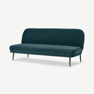 An Image of Sylvie Click Clack Sofa Bed, Ocean Blue Velvet