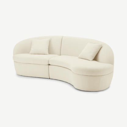 An Image of Reisa Right Hand Facing Chaise End Sofa, Whitewash Boucle