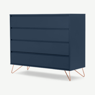 An Image of Elona Chest of Drawers, Dark Blue and Copper