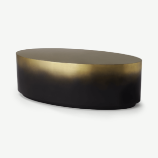 An Image of Sulta Oval Coffee Table, Brass & Black Ombre