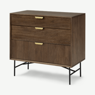 An Image of Haines Chest of Drawers, Mango Wood & Brass