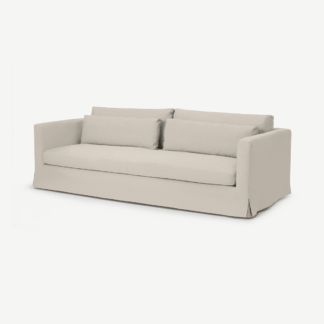 An Image of Arabelo 4 Seater Loose Cover Sofa, Natural Cotton & Linen Mix Fabric