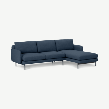 An Image of Miro Right Hand Facing Chaise End Corner Sofa, Midnight Weave