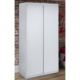 An Image of Jupiter White Wooden 2 Door Wardrobe