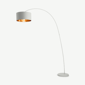 An Image of Sweep Arc Overreach Floor Lamp, Matt Grey with Copper