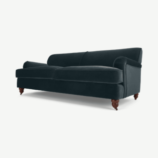 An Image of Orson 3 Seater Sofa, Midnight Grey Velvet