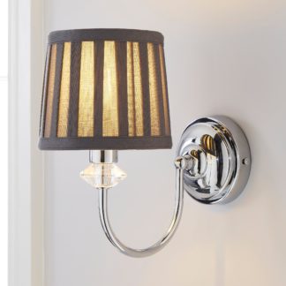 An Image of Dorma Genevieve Grey Wall Light Chrome