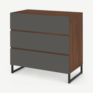 An Image of Hopkins Chest of Drawers, Grey & Walnut